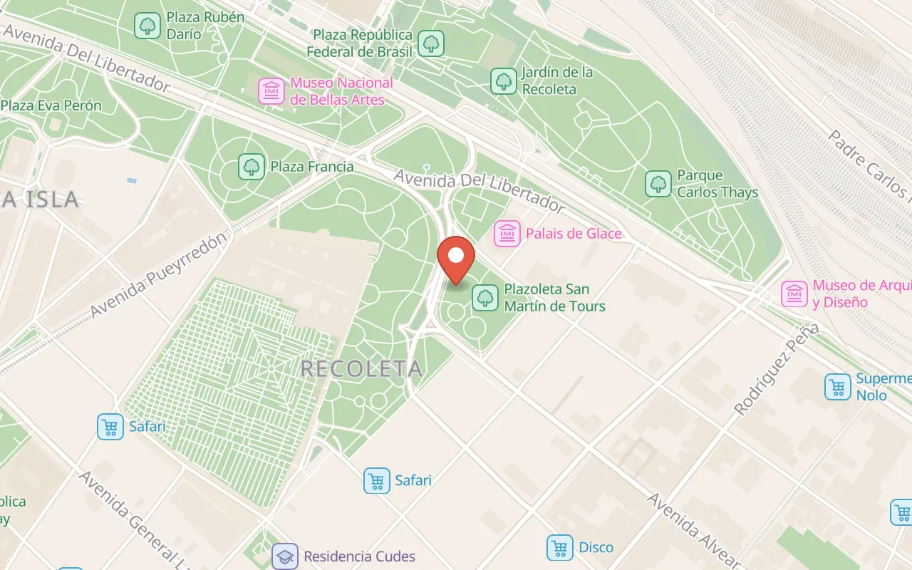 Feria de Artesanos de Plaza Francia map