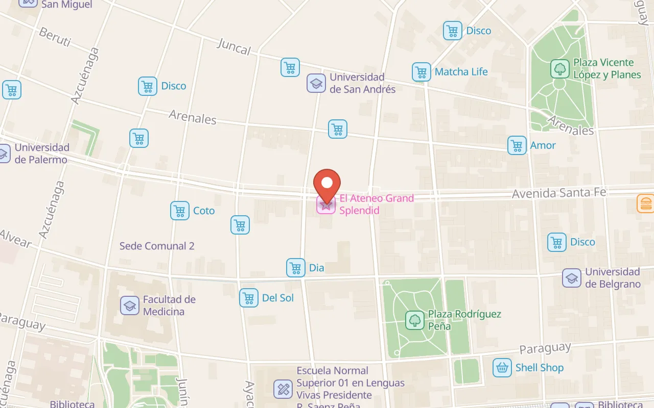 El Ateneo Grand Splendid map