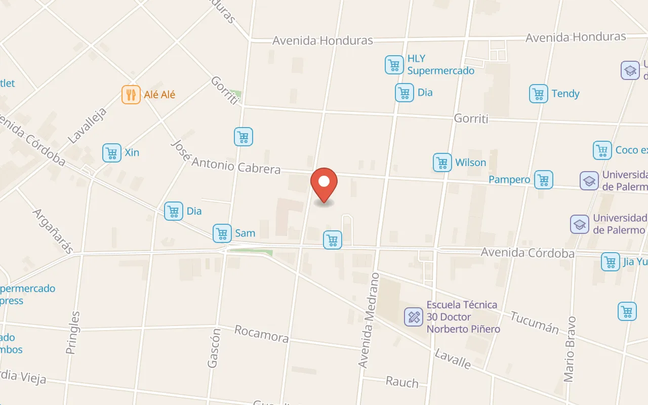Hotel Bys Palermo map