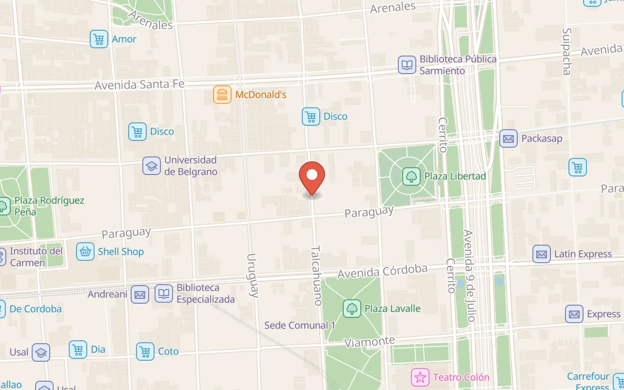 El Cuartito map