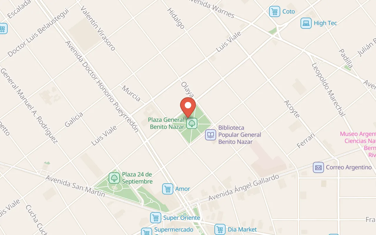 Plaza Benito Nazar map