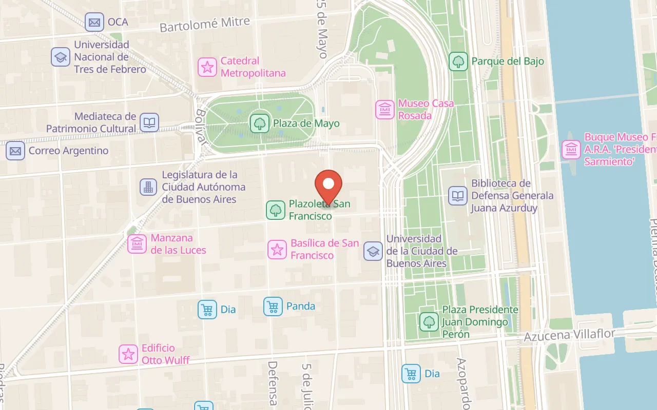Academia Nacional de la Historia de la República Argentina map