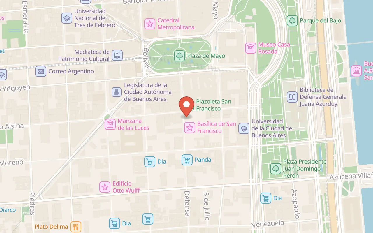 Basílica y Convento de San Francisco de Asís map